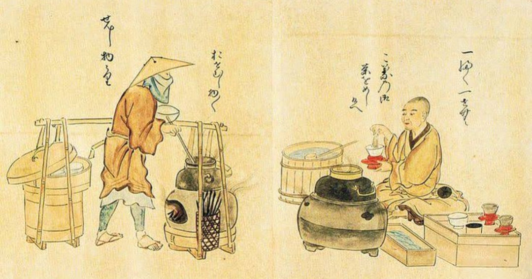 Matcha, green tea, matcha history, ancient, old drawing, japanese art, japanese culture, tea masters